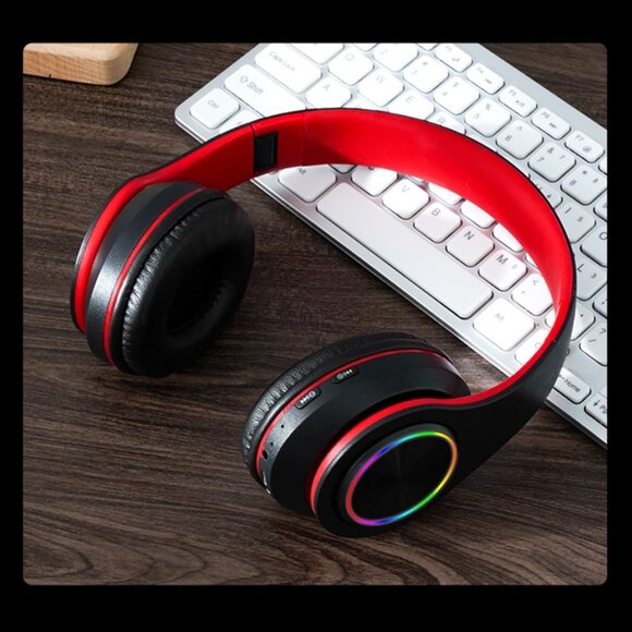 B39 Luminous Wireless Headset Game Call Folding Card Headset Bluetooth Headset - Picture 5 of 10